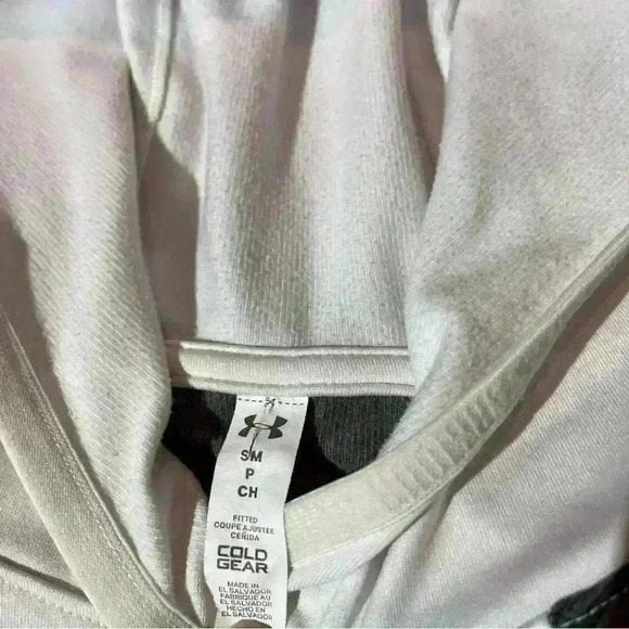 Under Armour ColdGear Pullover Hoodie Sweatshirt White/Gray Women’s Small - Picture 5 of 10